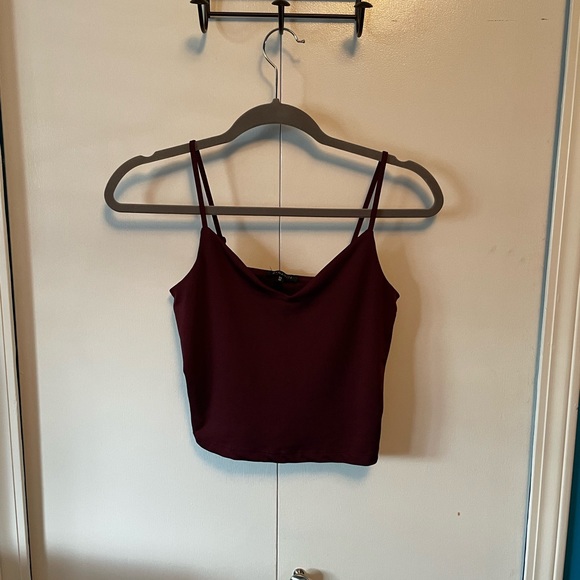 Burgundy Crop Top - Picture 1 of 3